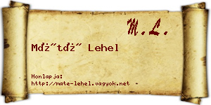 Máté Lehel névjegykártya
